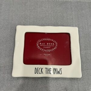 Rae Dunn Deck The Paws White 5*7 Photo Frame